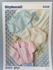 CHILD SWEATERS (2) & CARDIGAN, 30-61cm, 4ply - STYLECRAFT Knitting Pattern 4448