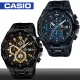 【CASIO 卡西歐 EDIFICE 系列】日系經典三眼賽車錶(EFR-539BK)