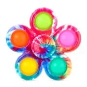 Funny Tie Dye Simple Fidget Spinner Finger Push Bubble Hand Spinner For ADHD Anx