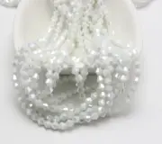 240pcs 4mm Bicone Bead Faceted Crystal Glass Beads~Opaque White