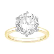 Bevilles 4.00ct Laboratory Grown Diamond Six Claw Solitaire Ring in 18kt Yellow Gold and 18kt White