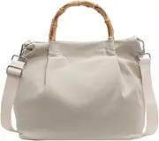 [GRISDEPPD] Women's Large Canvas Tote Bag with Broadband Messenger Design