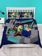 Minecraft Survive Duvet Cover and Pillowcase Set Single