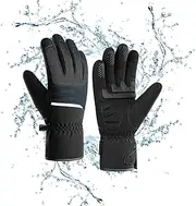 [Generic] Screen Touch Gloves - Tablet Gloves, Mobile Gloves | Polyester Non-Slip Screen Touch Mittens, Breathable Screen-Responsive Gloves, Warm Mittens with Zipper for Hiking, Running, Walking(s, M, L, Xl)