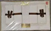 Vintage 70's Liddell Irish Linen Place Mat & Napkin Set of 4 Ivory Drawn Work