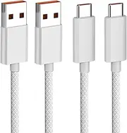 USB C Cable 2 Pack (1M), USB A to USB C Fast Charging Cable, Durable Type C Charger Cord Compatible with iPad Pro/Air, MacBook M3/2023, Samsung S23/S22, Galaxy, and More-White