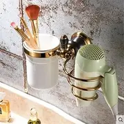 Bathroom Accessories Set Solid Brass Towel Rack Paper Holder Soap Dish Corner Shelf Toilet Brush Holder Bath Hardware Jade Base,Hair Drier Holder