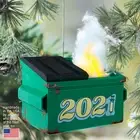 Dumpster Fire 2021 Christmas Ornament with Flickering LED Fire Light- USA Made