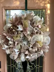 Rose gold Wreath, rose gold nutcracker wreath, rose gold 22x22 Sparkle Silver