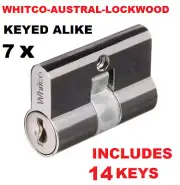 7 x Screen door security door lock key cylinder Barrel Whitco Lockwood Austral