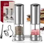 2Pcs Electric Salt and Pepper Grinder Set