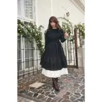 日本代購 正版 全新附吊牌 HER LIP TO TWO-TONE RUFFLED LACE DRESS  長袖佯裝 S