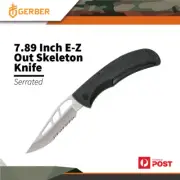 Gerber 7.89 Inch Hunting Outdoor E-z Out Skeleton Folding Serrated Knife #46751