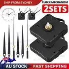 Clock Mechanism 2X Silent DIY Quartz Movement Wall Motor Long Spindle Repair Kit