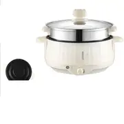 NNEOBA Electric Cooker Double Layer 24cm Non Stick Hot Pot & Rice Cooker White