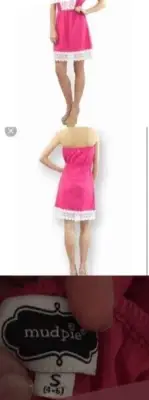 Mud Pie Bliss Strapless Dress Fuschia Small NWT