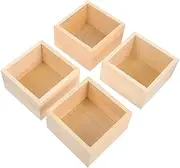 Yardwe 4pcs Boxes Handicraft Wooden Box Wood Crates for Storage Jewelry Holder Container Wood Decor Household Decor Wood Trim Rustic Wooden Boxes Vase Decor Desk Dispenser