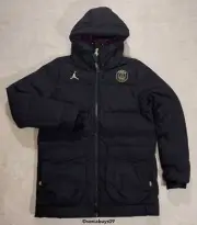 Air Jordan x Paris St Germain Men's Down Parka Jacket, CW3173-010, Black, Size S
