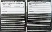 Lot of 20 J.J. Keller 2397 Record of Annual Inspection Decal 3x5 inches Vinyl