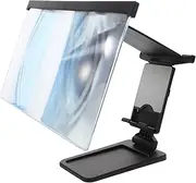 Angoily Phone Screen Magnifier Smartphone Stand Metal Cell Phone Magnifier Mobile Phone Lifter Mobile Phone Folding Stand Screen Phone Stand Mobile Phone Extension Screen Black Plastic