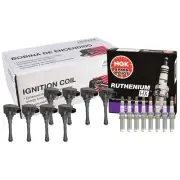 Hitachi 8 Ignition Coils & NGK 8 Ruthenium HX Spark Plugs Kit For Titan XD 5.6