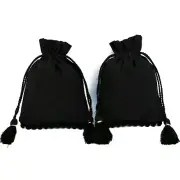 Cotton Drawstring Black Jewelry Packaging Pouch Small Bags Wedding Favor Bag