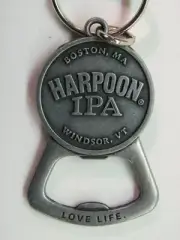 Metal Key Chain Bottle Opener: HARPOON Brewing Co IPA ~ Boston, MA & Windsor, VT