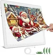 TOHETO A3 Light Table for Diamond Painting, Rechargeable Ultra Bright LED Light Pad for Drawing, Tracing, Sketching (White)