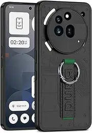 Hauw Case for Nothing Phone (3a) Pro, Lightweight and Thin Scratch-Resistant Mobile Phone Case with Hand Strap for Nothing Phone (3a) Pro, Black/Green