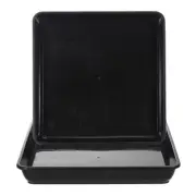 Plant Saucer Tray, 2pcs 16 Inch Square Plant Saucer Planter Drip Tray, Black
