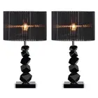 2X 55cm Black Table Lamp Dark Shade LED Desk Lamp Sofa Bedside Shade Light