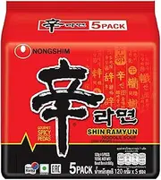 Nongshim Shin Ramyun Instant Noodle Soup Family Pack, 5 Pieces