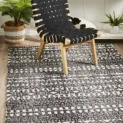 ATACAMA IVORY BLACK NOMADIC TRIBAL TRANSITIONAL FLOOR RUG - 4 Sizes **NEW**