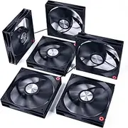 DS Black 120MM PC Case Cooler Fans, 37CFM High Performance Cooling, 19.89dBA Low Noise, Hydraulic Bearing for Computer Case Full Tower Mid Tower (6Pack PC Fan Kit)