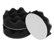 3pcs Buffing Sponge Pads 3" Polishing Wheel Waffle Finishing Grip Pad, Black