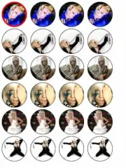 24 X LADY GAGA MIX RICE PAPER BIRTHDAY CAKE TOPPERS
