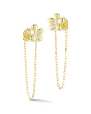 Sphera Milano 14K Over Silver CZ Flower Chain Earrings
