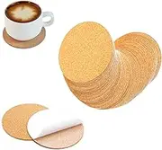 60PCS Reusable Self-Adhesive Cork Coasters - Round Cork Mats for DIY Crafts, Coaster Backing, and More (95x95x1mm) - Strong Adhesive-Backed, Ideal for Home and Office Projects