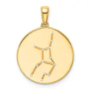Ss/Gold Plated Sterling Silver Gold-Plated & Cz Virgo Zodiac Pendant