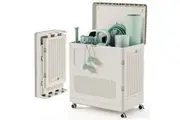 STORFEX 123L Collapsible Storage Container with Wheels - Grey