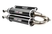 Trinity Stage 5 Dual Slip On Exhaust Muffler For Polaris RZR XP 4 Turbo 2016-21