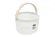 Box Sweden Mesh Round Basket Wood Handle 26x26x18cm White