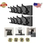 Durable 5-Hook Rustic Coat Rack Set - Wall Mounted with Heavy Duty Construction