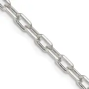 Sterling Silver Amore La Vita Rhodium-Plated Polished 4.3mm Diamond-Cut 7 Inch Open Link Cable With Lobster Clasp Charm Bracelet