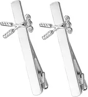 [Healvian] 2pcs Men's Fashion Golf Tie Clips Business Necktie Clips for Men Zinc Alloy Suit Accessories for Professional Stylish Appearance
