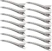 3.5 inches Metal Curl Clips Duck Bill Sectioning Clips Alligator Hair Clips (24 Pieces)