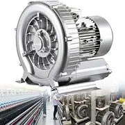Regenerative Blower High-Pressure Vortex Ring Blower, 110V/220V 50Hz Single Phase 120W(0.16HP)-1100W(1.48HP) Aquaculture Pond Fish Tank Vortex Air Blower Pump(180W/0.24HP)
