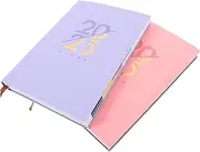 ARTIBETTER 2pcs Portable Academic Planner Book Multi Function Writing Notebook for Daily Weekly and Monthly Scheduling Office Accessory for Students Teachers and Professionals