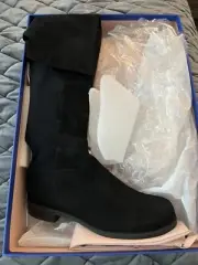 Stuart Weitzman 5050 Over The Knee Boots Blue Suede Sz 6.5