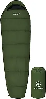 REDCAMP Sleeping Bag with Armholes, 81"x27" Teen & Youth Multifunctional Lightweight Sleeping Bag Comfort for Outdoor Camping, Green/Blue